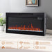 Modern 68" LED TV Stand with 36" Insert Opening Electric Fireplace for Living Room in Black or White - Sweatfully