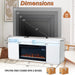 Modern 68" LED TV Stand with 36" Insert Opening Electric Fireplace for Living Room in Black or White - Sweatfully