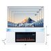 Modern 68" LED TV Stand with 36" Insert Opening Electric Fireplace for Living Room in Black or White - Sweatfully