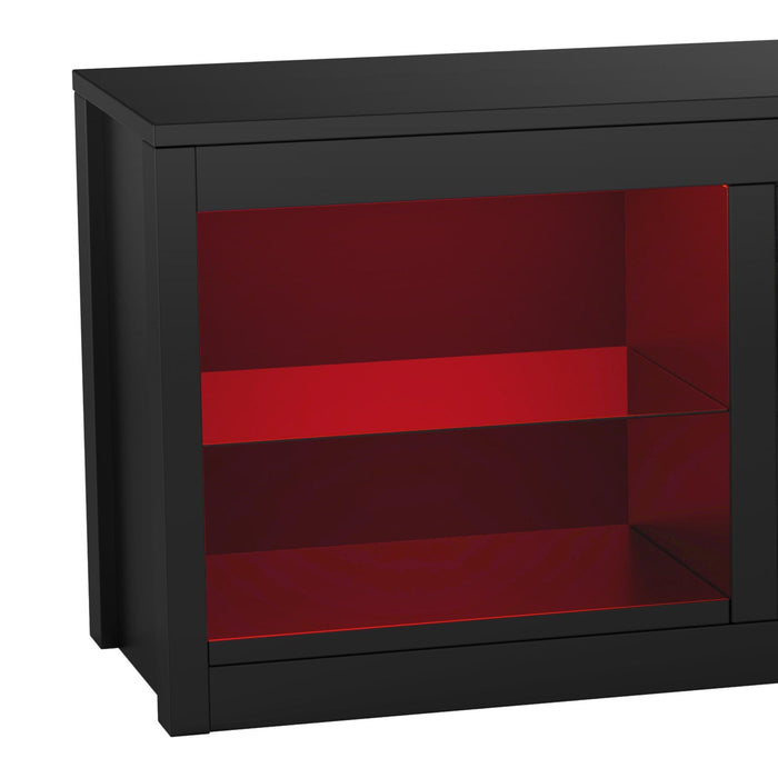 Modern 66" LED TV Stand with 23" Electric Fireplace for Living Room - Sweatfully