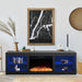 Modern 66" LED TV Stand with 23" Electric Fireplace for Living Room - Sweatfully