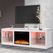 Modern 66" LED TV Stand with 23" Electric Fireplace for Living Room - Sweatfully