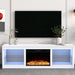 Modern 66" LED TV Stand with 23" Electric Fireplace for Living Room - Sweatfully