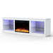 Modern 66" LED TV Stand with 23" Electric Fireplace for Living Room - Sweatfully