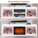 Modern 66" LED TV Stand with 23" Electric Fireplace for Living Room - Sweatfully