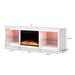 Modern 66" LED TV Stand with 23" Electric Fireplace for Living Room - Sweatfully