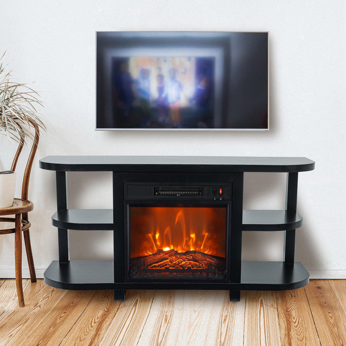 Decorative Modern 48" TV Stand with 18" Insert Electric Fireplace - Sweatfully