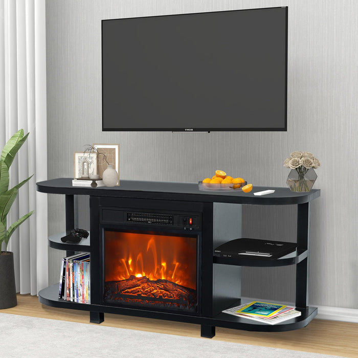 Decorative Modern 48" TV Stand with 18" Insert Electric Fireplace - Sweatfully
