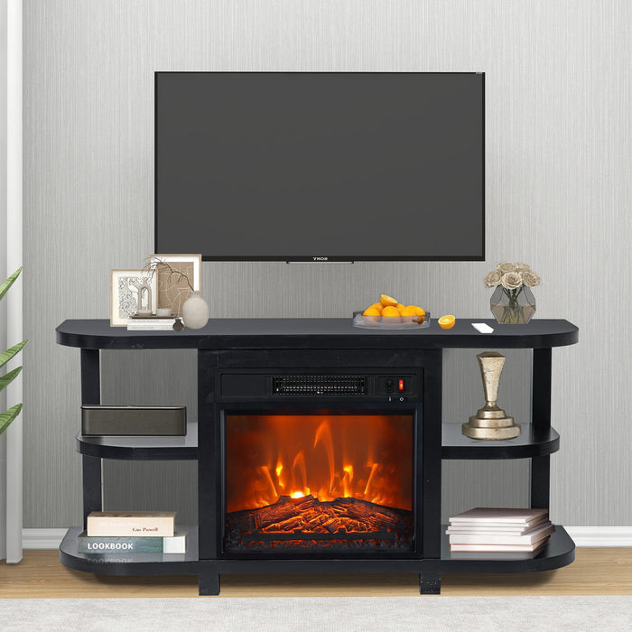 Decorative Modern 48" TV Stand with 18" Insert Electric Fireplace - Sweatfully