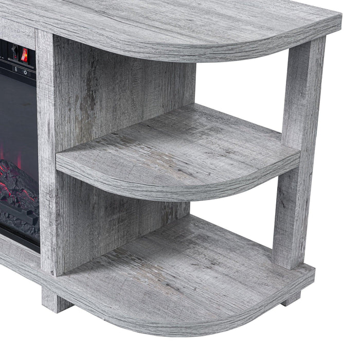 Decorative Modern 48" TV Stand with 18" Insert Electric Fireplace - Sweatfully