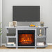 Decorative Modern 48" TV Stand with 18" Insert Electric Fireplace - Sweatfully