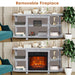 Decorative Modern 48" TV Stand with 18" Insert Electric Fireplace - Sweatfully