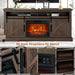 68" Farmhouse TV Stand with 23" Insert Opening Electric Fireplace - Sweatfully