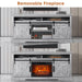 68" Farmhouse TV Stand with 23" Insert Opening Electric Fireplace - Sweatfully