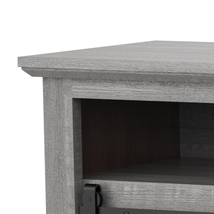 68" Farmhouse TV Stand with 23" Insert Opening Electric Fireplace - Sweatfully