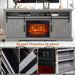 68" Farmhouse TV Stand with 23" Insert Opening Electric Fireplace - Sweatfully