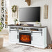 68" Farmhouse TV Stand with 23" Insert Opening Electric Fireplace - Sweatfully