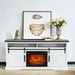 68" Farmhouse TV Stand with 23" Insert Opening Electric Fireplace - Sweatfully