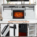 68" Farmhouse TV Stand with 23" Insert Opening Electric Fireplace - Sweatfully
