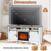 68" Farmhouse TV Stand with 23" Insert Opening Electric Fireplace - Sweatfully