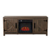 58" Farmhouse TV Stand with 18" Insert Electric Fireplace for Living Room - Sweatfully