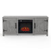 58" Farmhouse TV Stand with 18" Insert Electric Fireplace for Living Room - Sweatfully