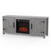 58" Farmhouse TV Stand with 18" Insert Electric Fireplace for Living Room - Sweatfully