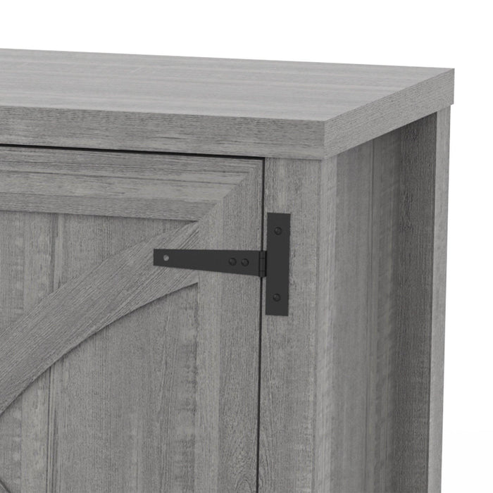 58" Farmhouse TV Stand with 18" Insert Electric Fireplace for Living Room - Sweatfully