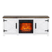 58" Farmhouse TV Stand with 18" Insert Electric Fireplace for Living Room - Sweatfully