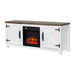 58" Farmhouse TV Stand with 18" Insert Electric Fireplace for Living Room - Sweatfully
