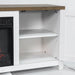 58" Farmhouse TV Stand with 18" Insert Electric Fireplace for Living Room - Sweatfully