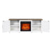 58" Farmhouse TV Stand with 18" Insert Electric Fireplace for Living Room - Sweatfully