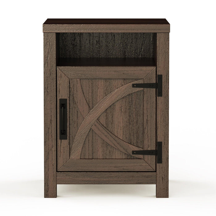 18" Solid Wood Farmhouse Nightstand for Bedroom in Brown or Grey or White - Sweatfully