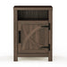 18" Solid Wood Farmhouse Nightstand for Bedroom in Brown or Grey or White - Sweatfully