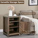 18" Solid Wood Farmhouse Nightstand for Bedroom in Brown or Grey or White - Sweatfully