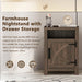 18" Solid Wood Farmhouse Nightstand for Bedroom in Brown or Grey or White - Sweatfully