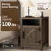 18" Solid Wood Farmhouse Nightstand for Bedroom in Brown or Grey or White - Sweatfully