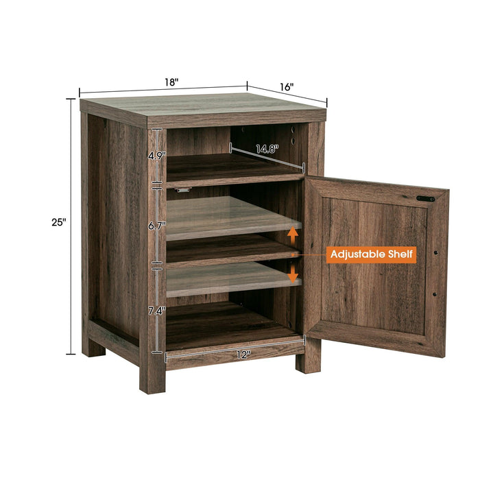 18" Solid Wood Farmhouse Nightstand for Bedroom in Brown or Grey or White - Sweatfully