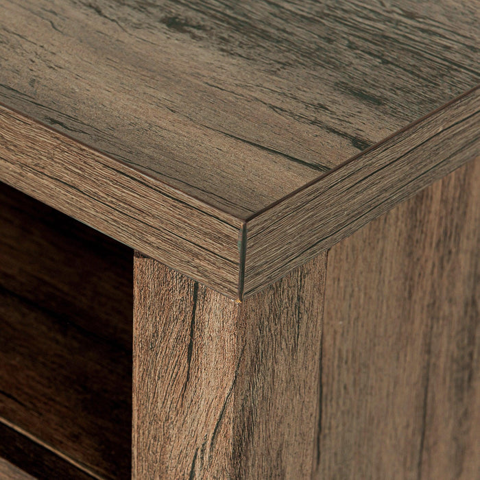 18" Solid Wood Farmhouse Nightstand for Bedroom in Brown or Grey or White - Sweatfully