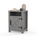 18" Solid Wood Farmhouse Nightstand for Bedroom in Brown or Grey or White - Sweatfully