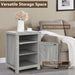 18" Solid Wood Farmhouse Nightstand for Bedroom in Brown or Grey or White - Sweatfully