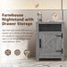 18" Solid Wood Farmhouse Nightstand for Bedroom in Brown or Grey or White - Sweatfully