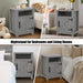 18" Solid Wood Farmhouse Nightstand for Bedroom in Brown or Grey or White - Sweatfully
