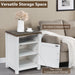 18" Solid Wood Farmhouse Nightstand for Bedroom in Brown or Grey or White - Sweatfully