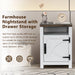 18" Solid Wood Farmhouse Nightstand for Bedroom in Brown or Grey or White - Sweatfully