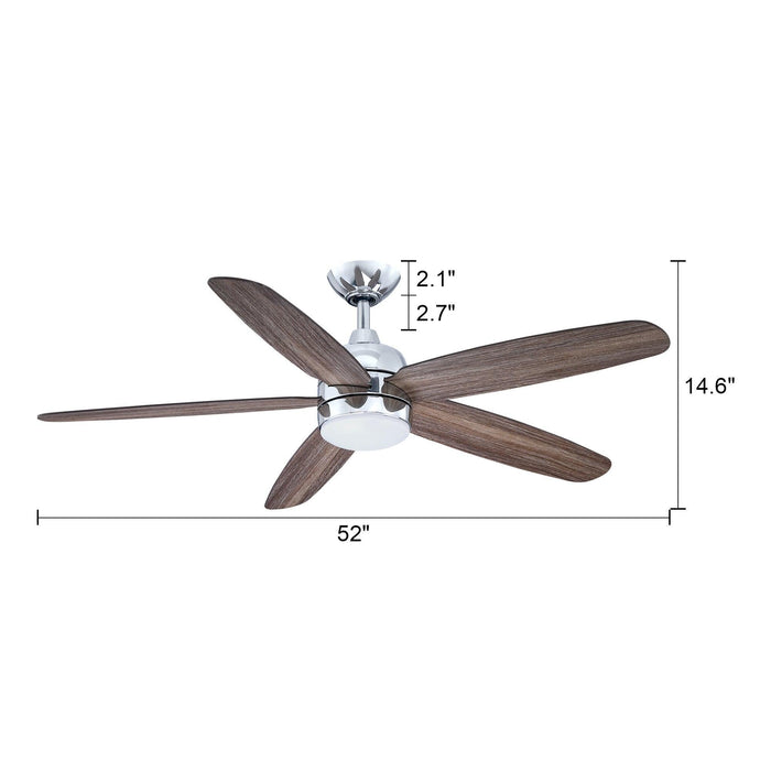 52" Dicken Farmhouse Downrod Mount Reversible Ceiling Fan with Lighting and Remote Control - Sweatfully
