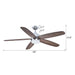 52" Dicken Farmhouse Downrod Mount Reversible Ceiling Fan with Lighting and Remote Control - Sweatfully
