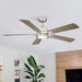 52" Tata Nagar Industrial Brush Nickel Downrod Mount Reversible Ceiling Fan with Lighting and Remote Control - Sweatfully