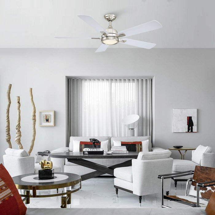 52" Tata Nagar Industrial Brush Nickel Downrod Mount Reversible Ceiling Fan with Lighting and Remote Control - Sweatfully