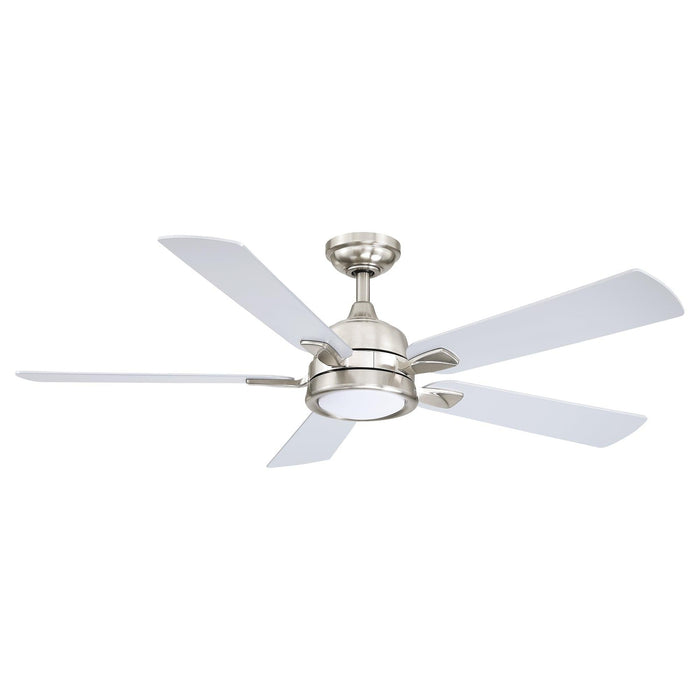 52" Tata Nagar Industrial Brush Nickel Downrod Mount Reversible Ceiling Fan with Lighting and Remote Control - Sweatfully